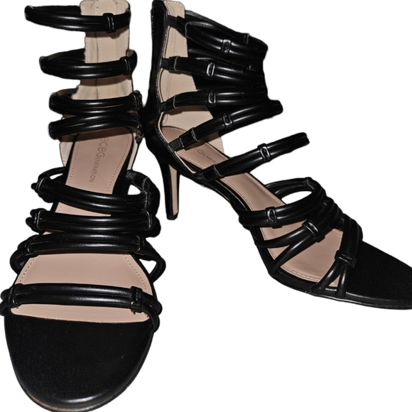 BCBGeneration Full Strap Leather Ankle Heels - Picture 1 of 5